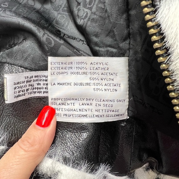 Marc Ecco faux fur houndstooth jacket size medium - Picture 8 of 12